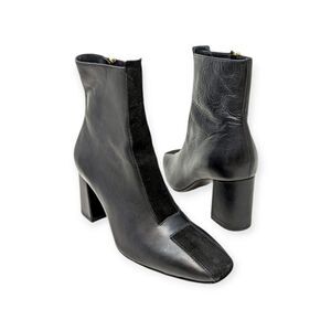 Sylven New York 7 Jayne Black Leather Heeled Ankle Boots